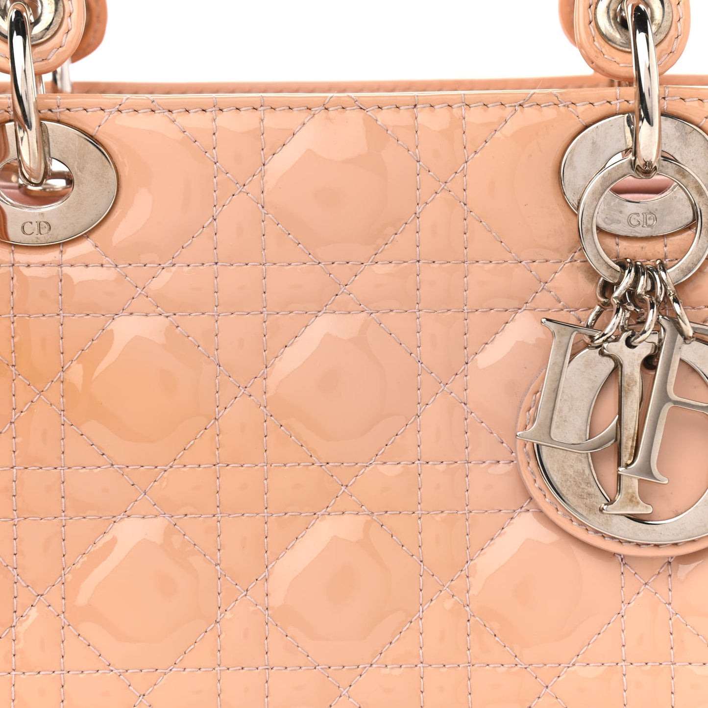 Patent Cannage Medium Lady Dior Light Pink