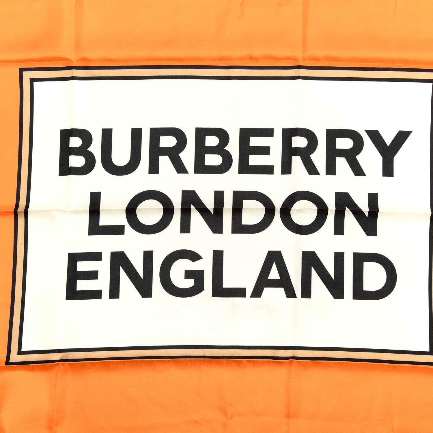 Burberry Silk London England Square Scarf Orange 2 of 3