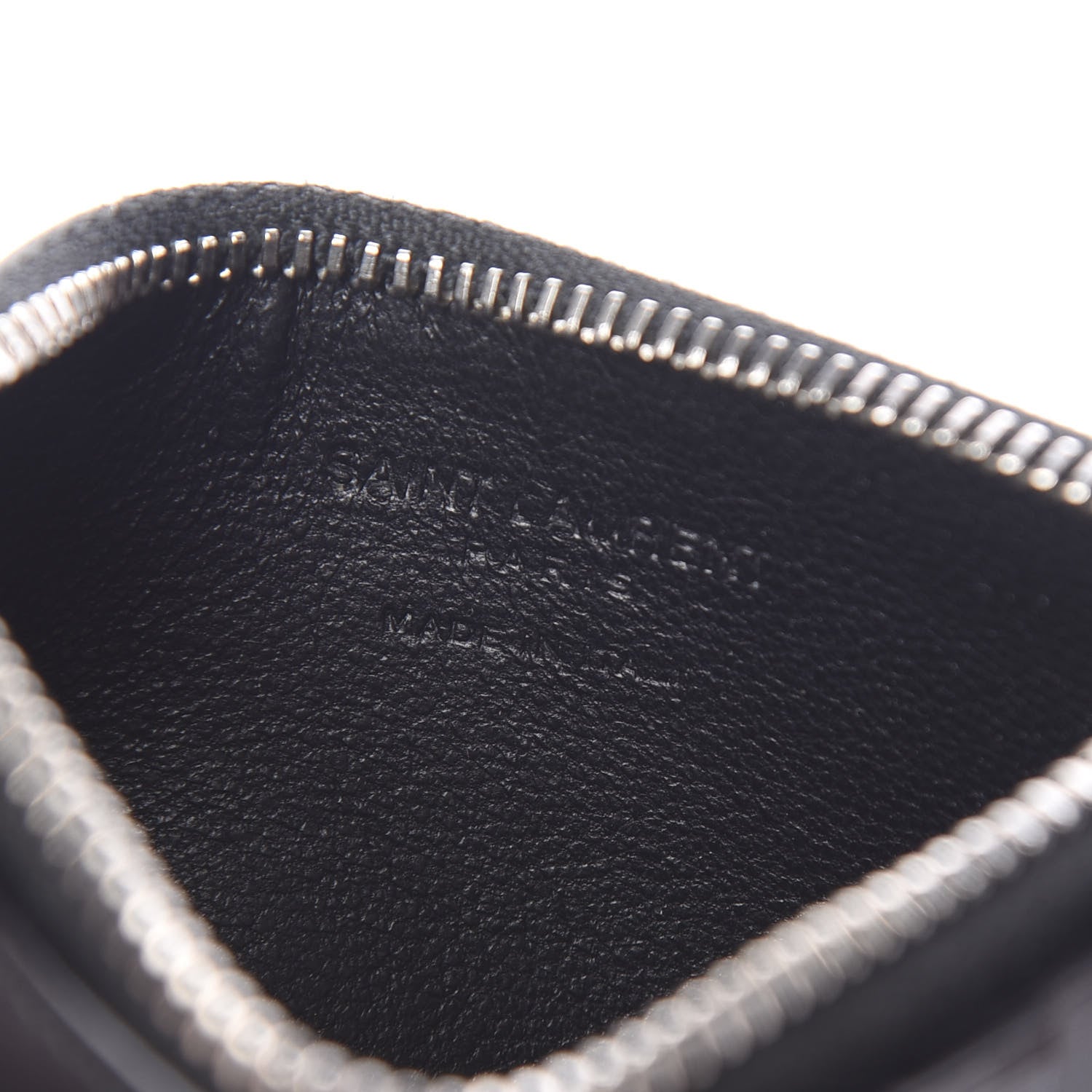 Saint Laurent Calfskin 5 Fragments Zip Card Case Black 5 of 7