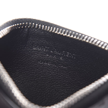 Saint Laurent Calfskin 5 Fragments Zip Card Case Black 5 of 7