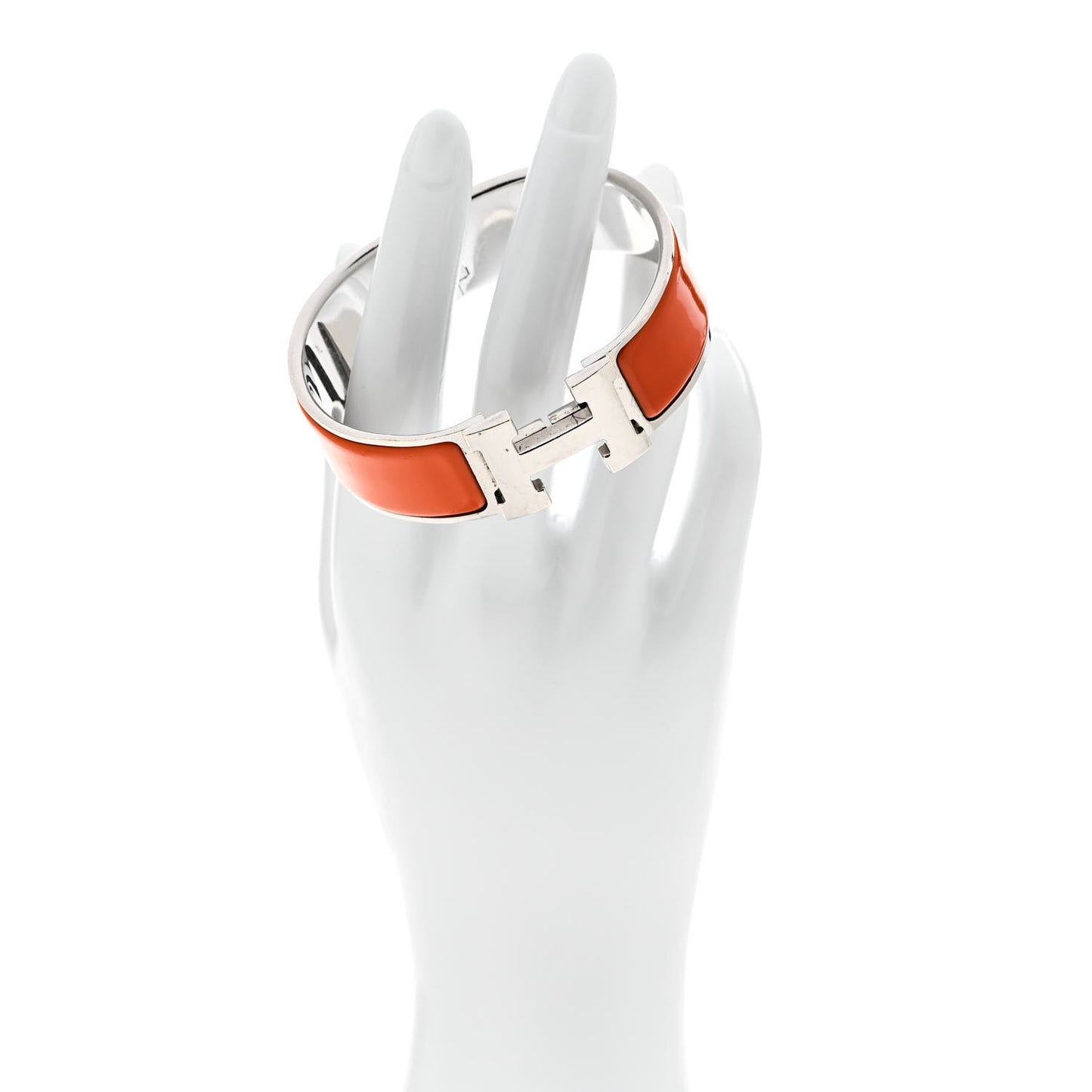 Enamel Wide Clic Clac H Bracelet GM Orange