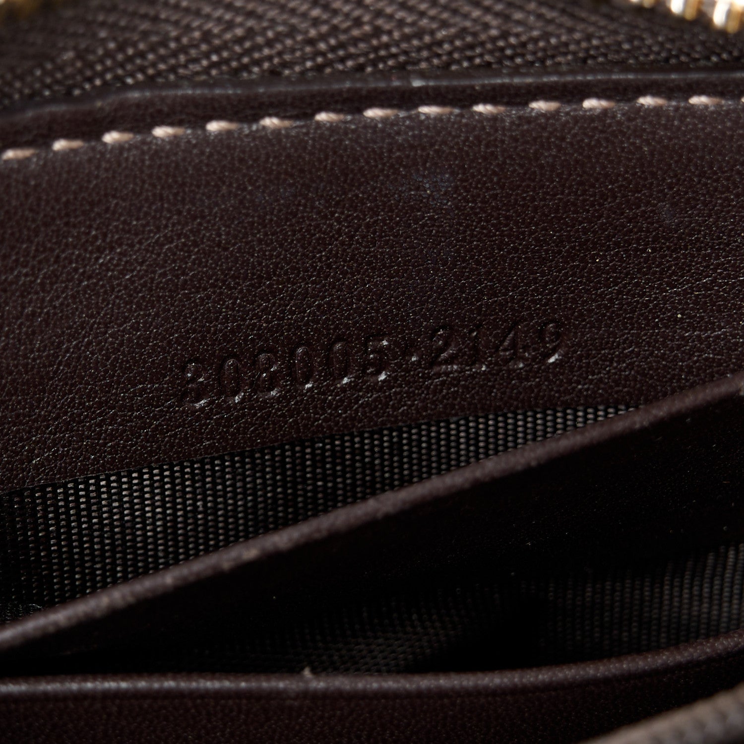 Gucci Monogram Margaux Calfskin Lovely Zip Around Wallet Beige Ebony Cocoa 7 of 8