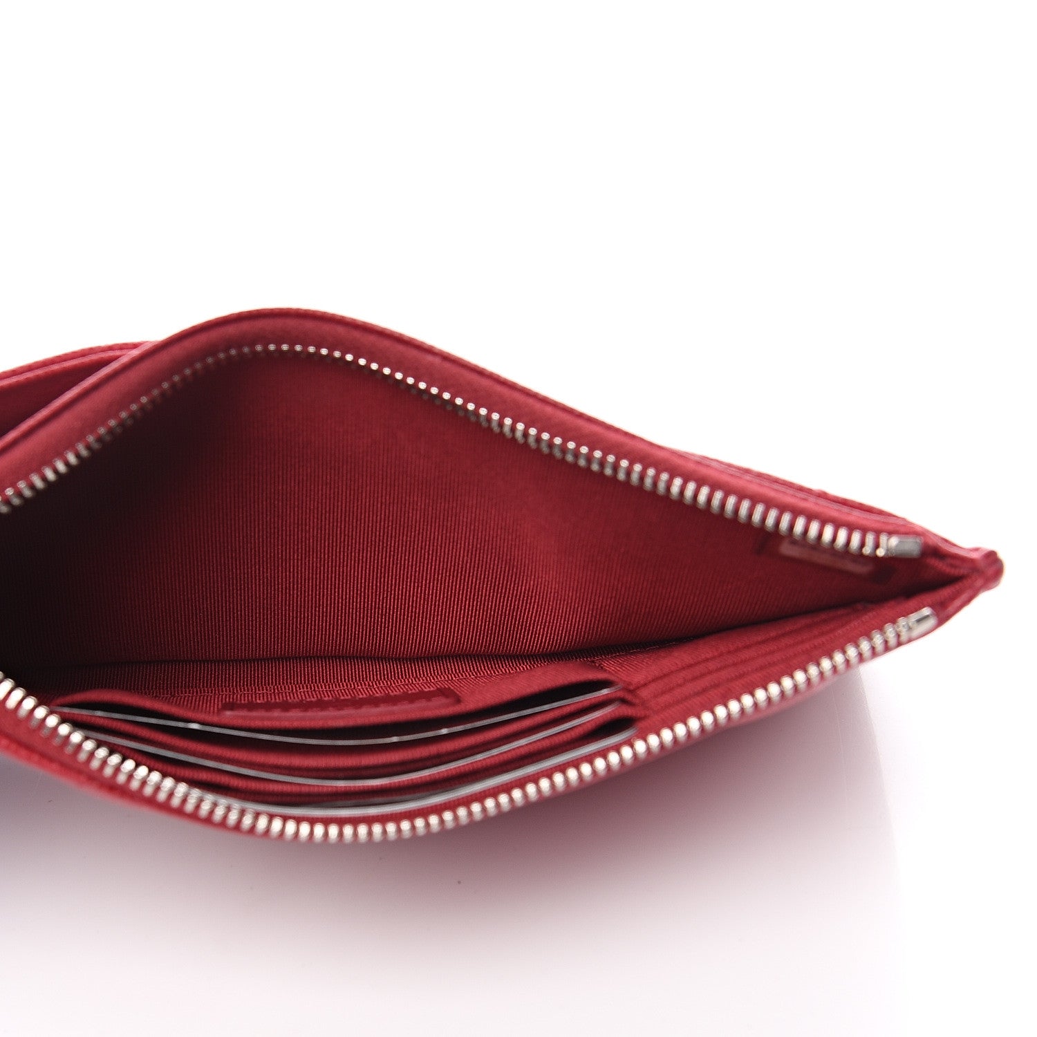 Chanel Caviar Quilted Classic Zip Pouch Red 4 of 9