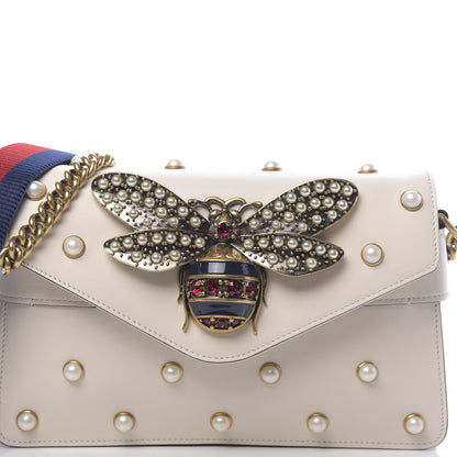 Gucci Nappa Pearl Studded Mini Queen Margaret Broadway Shoulder Bag Mystic White 11 of 11
