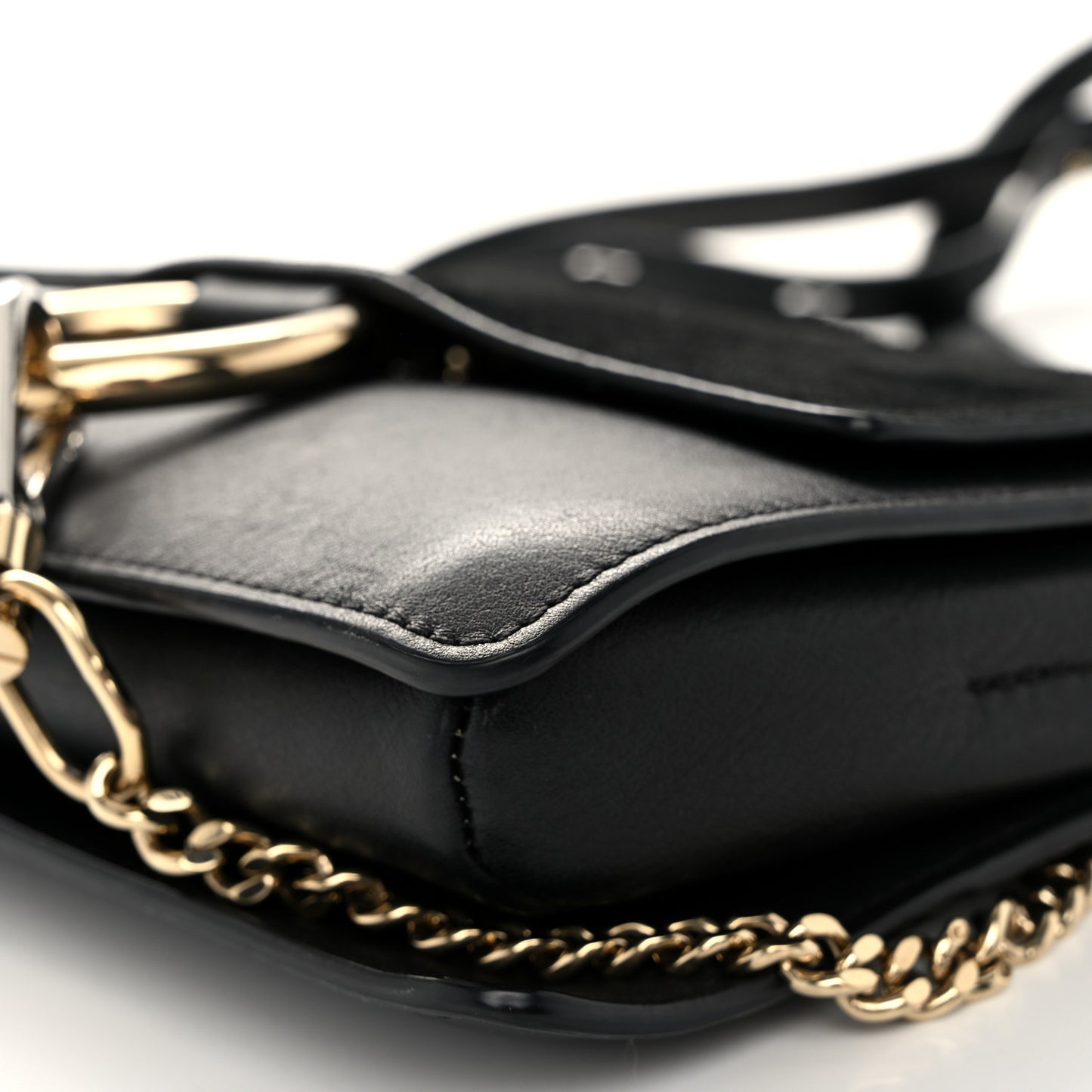 Suede Calfskin Small Faye Shoulder Bag Black
