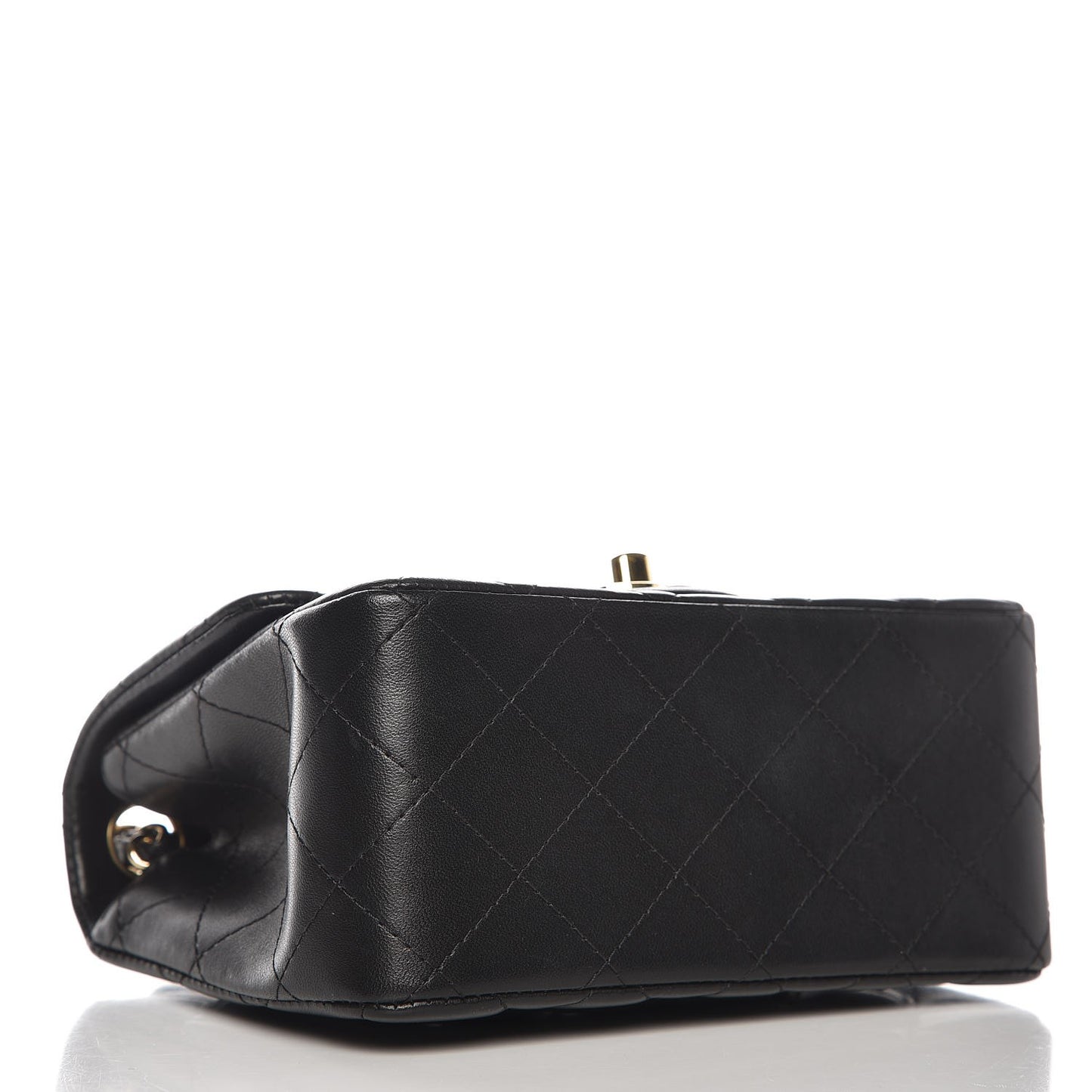 Lambskin Quilted Mini Square Flap Black