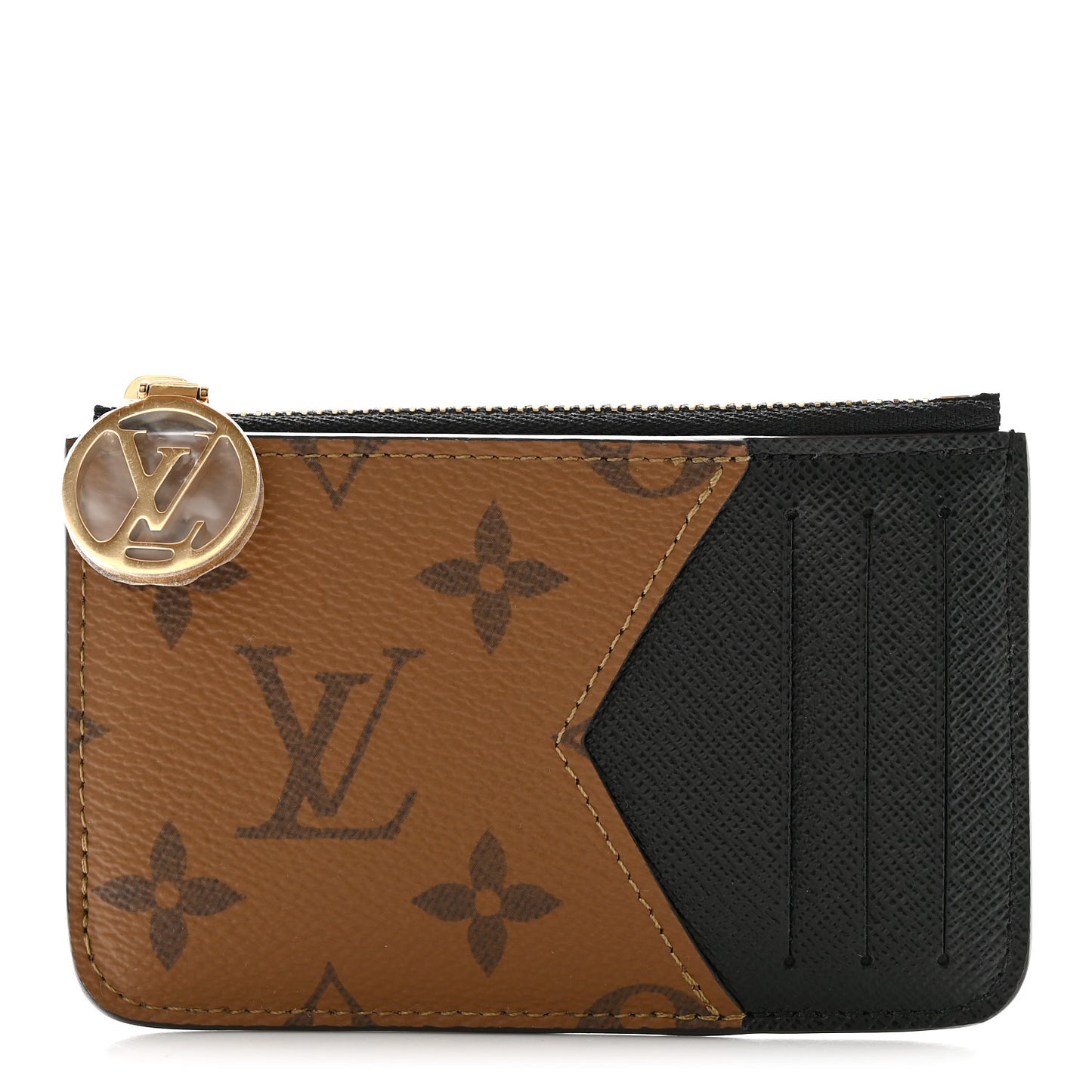 Reverse Monogram Zipped Romy Card Holder