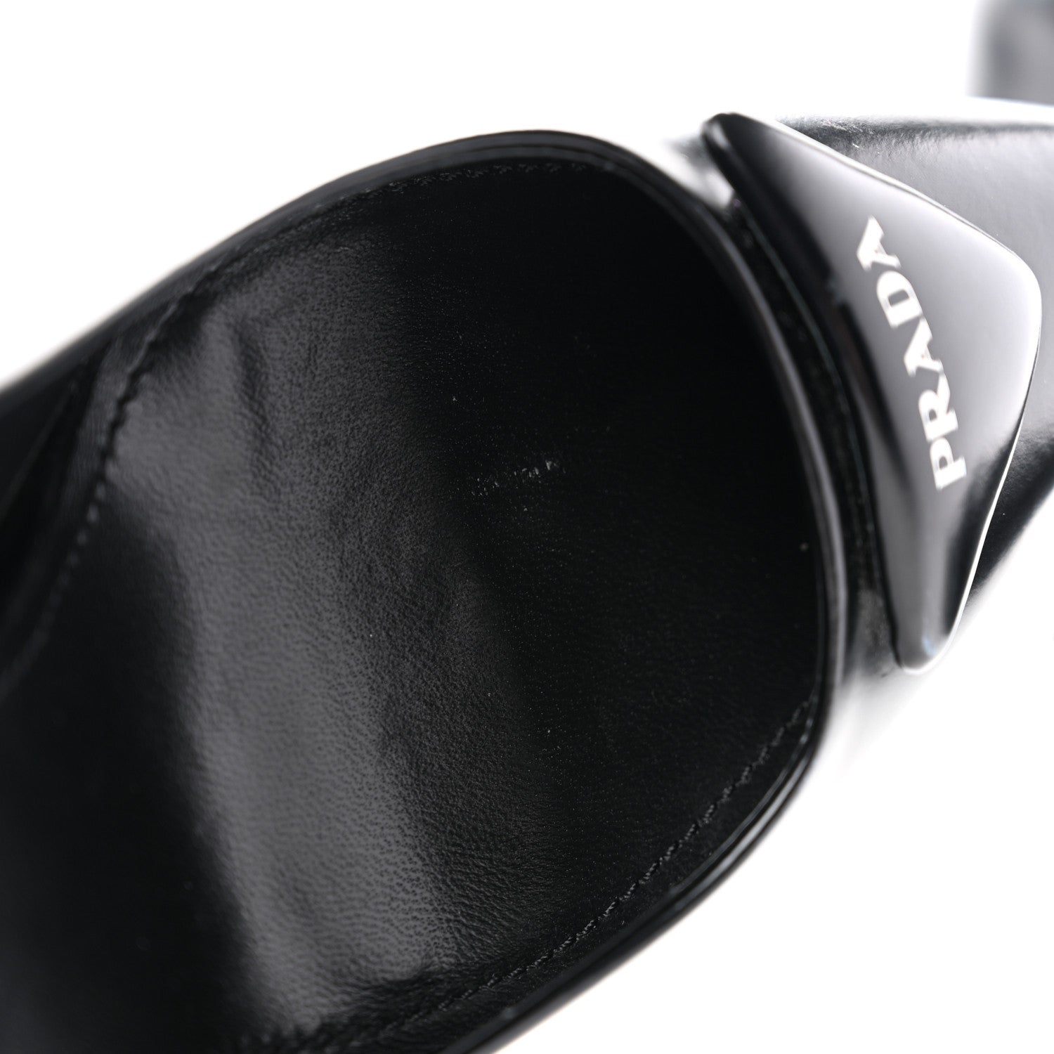 Prada Spazzolato Triangle Logo Pointed Toe 75mm Pumps 36.5 Black 9 of 9