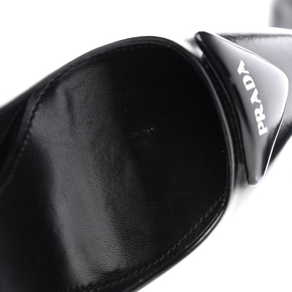 Prada Spazzolato Triangle Logo Pointed Toe 75mm Pumps 36.5 Black 9 of 9