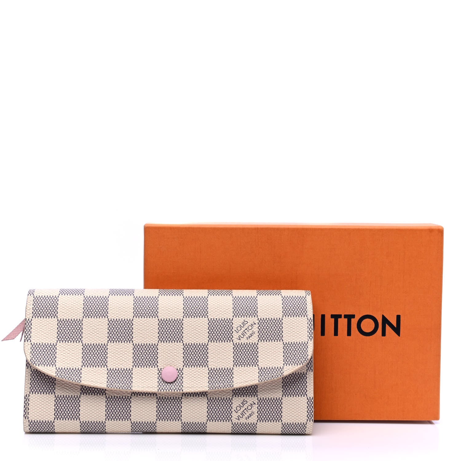 Louis Vuitton Damier Azur Emilie Wallet Rose Ballerine 5 of 5