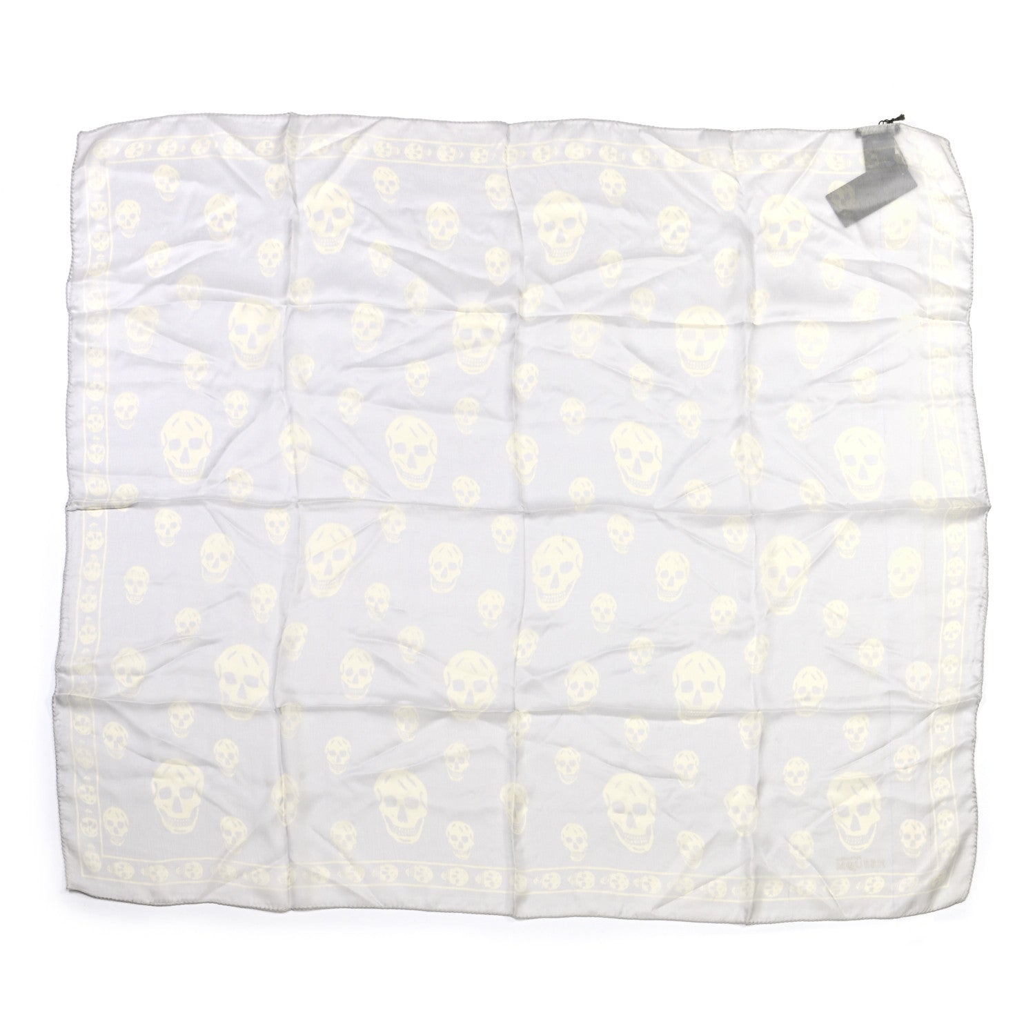 Alexander McQueen Silk Chiffon Skull Scarf Pearl White 1 of 4