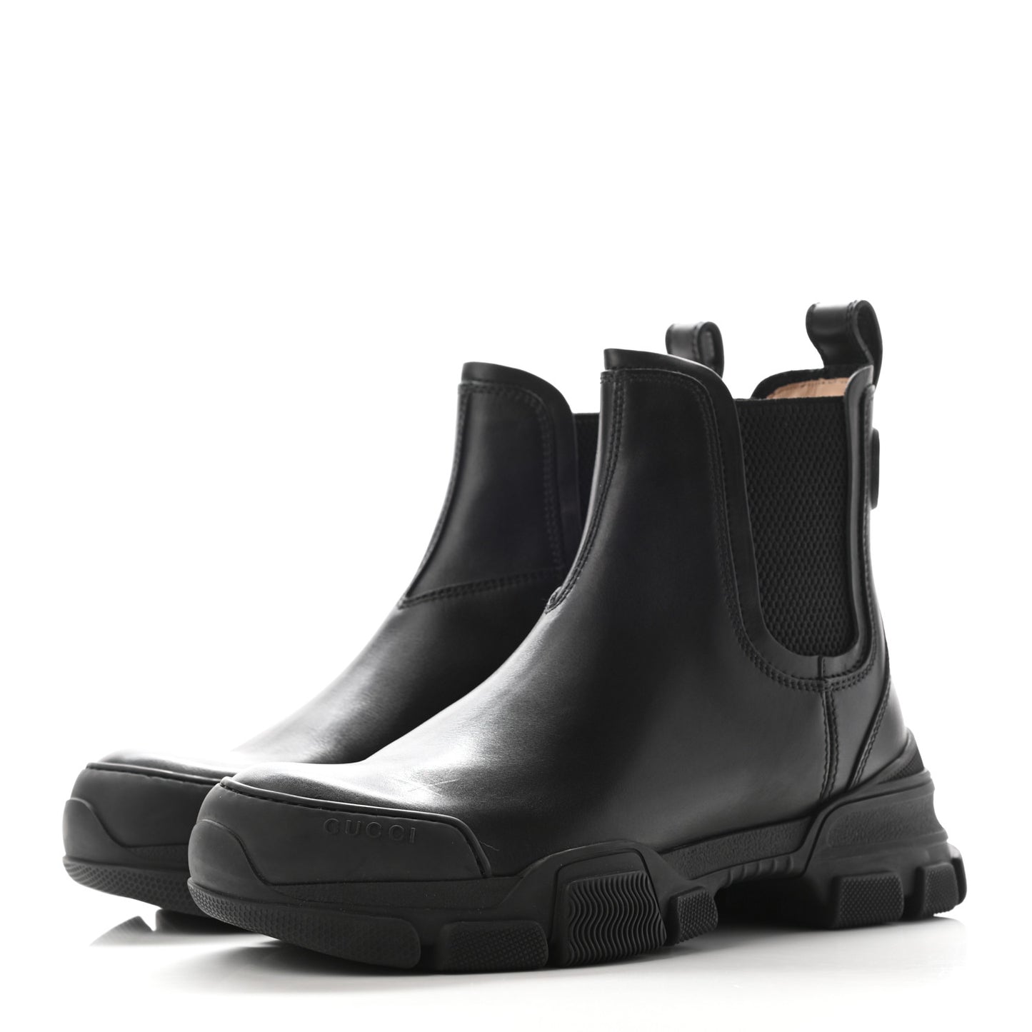 Calfskin Logo Ankle Boots 37 Black