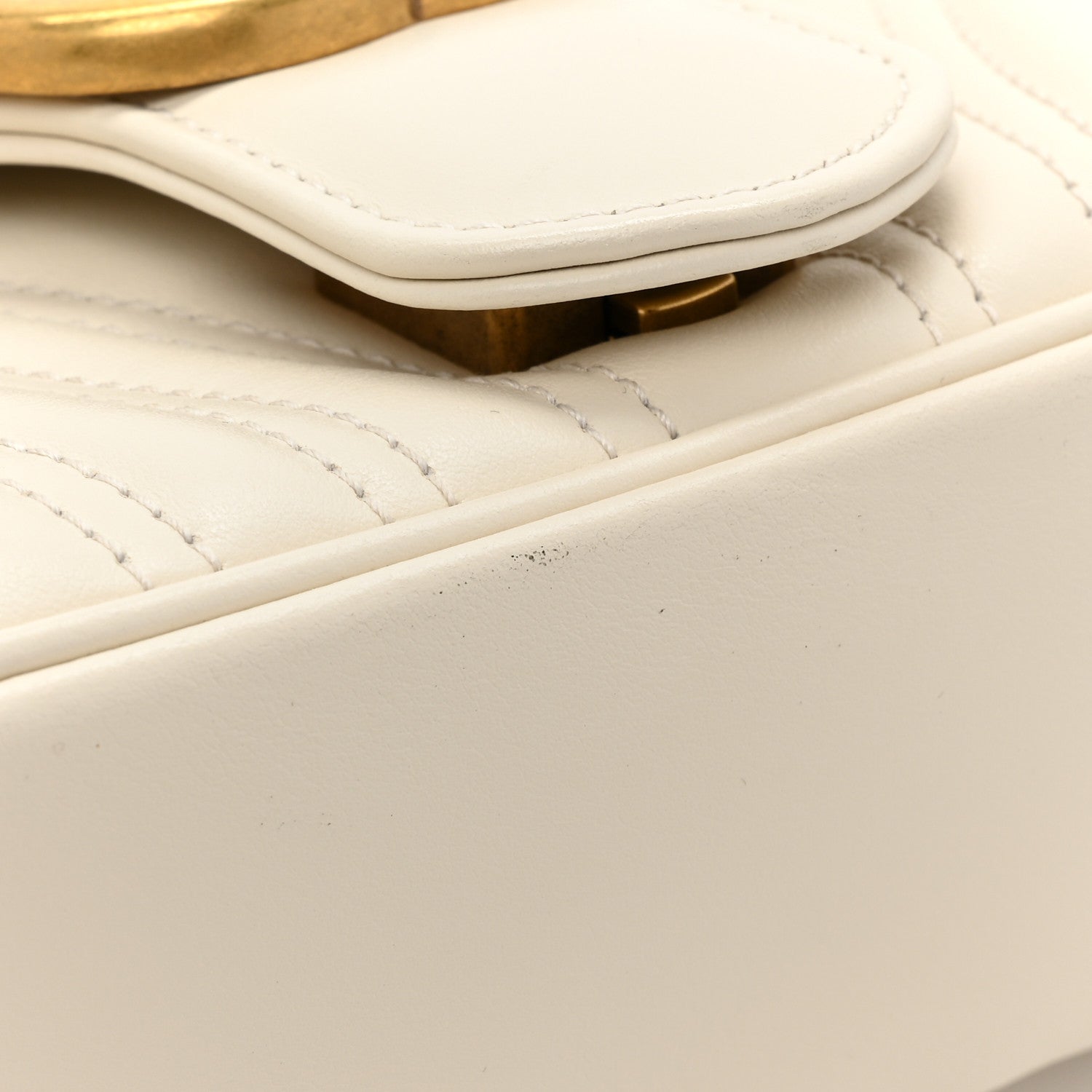 Gucci Calfskin Matelasse Small GG Marmont Shoulder Bag White 10 of 10