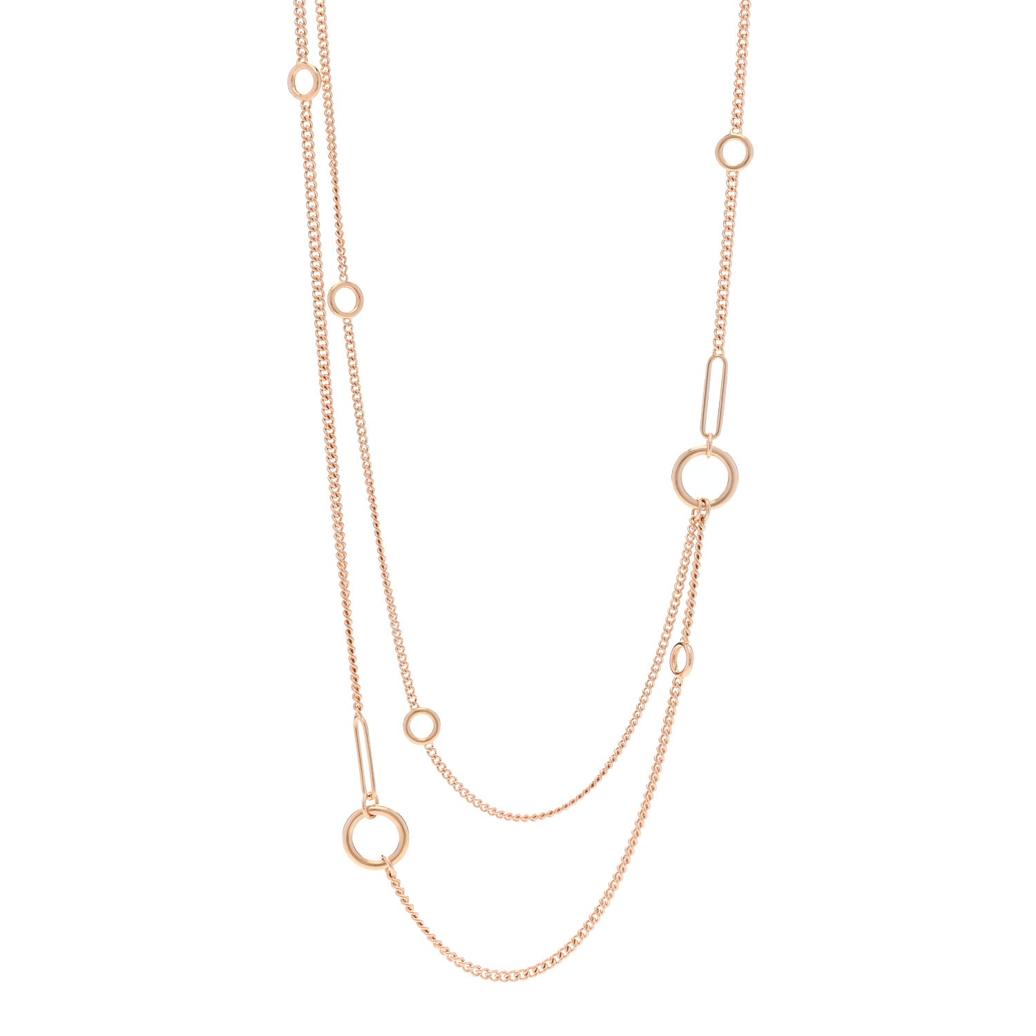 Hermes 18K Rose Gold Echappee Extra Long Necklace 1 of 6