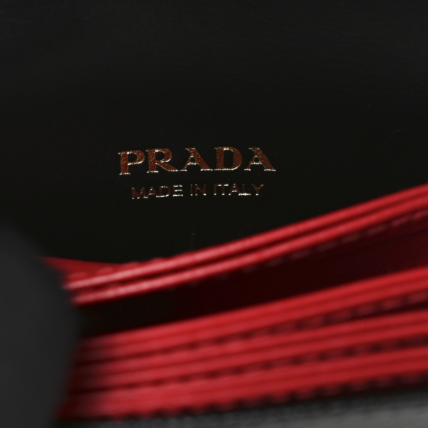 Prada Saffiano Triangle Accordion Card Case with Chain Black 5 of 9