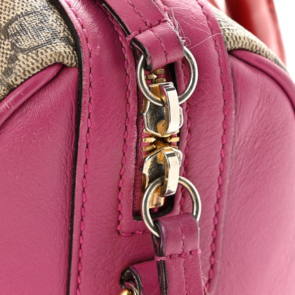 Gucci GG Supreme Monogram Moon Calfskin Small Boston Beige Ebony Hibiscus Red New Rosette 20 of 20