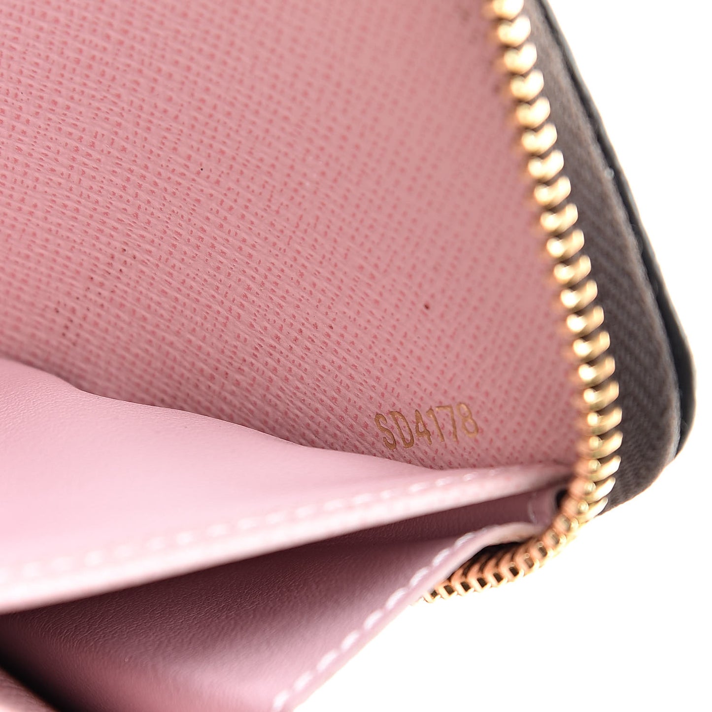 Damier Ebene Zippy Wallet Rose Ballerine