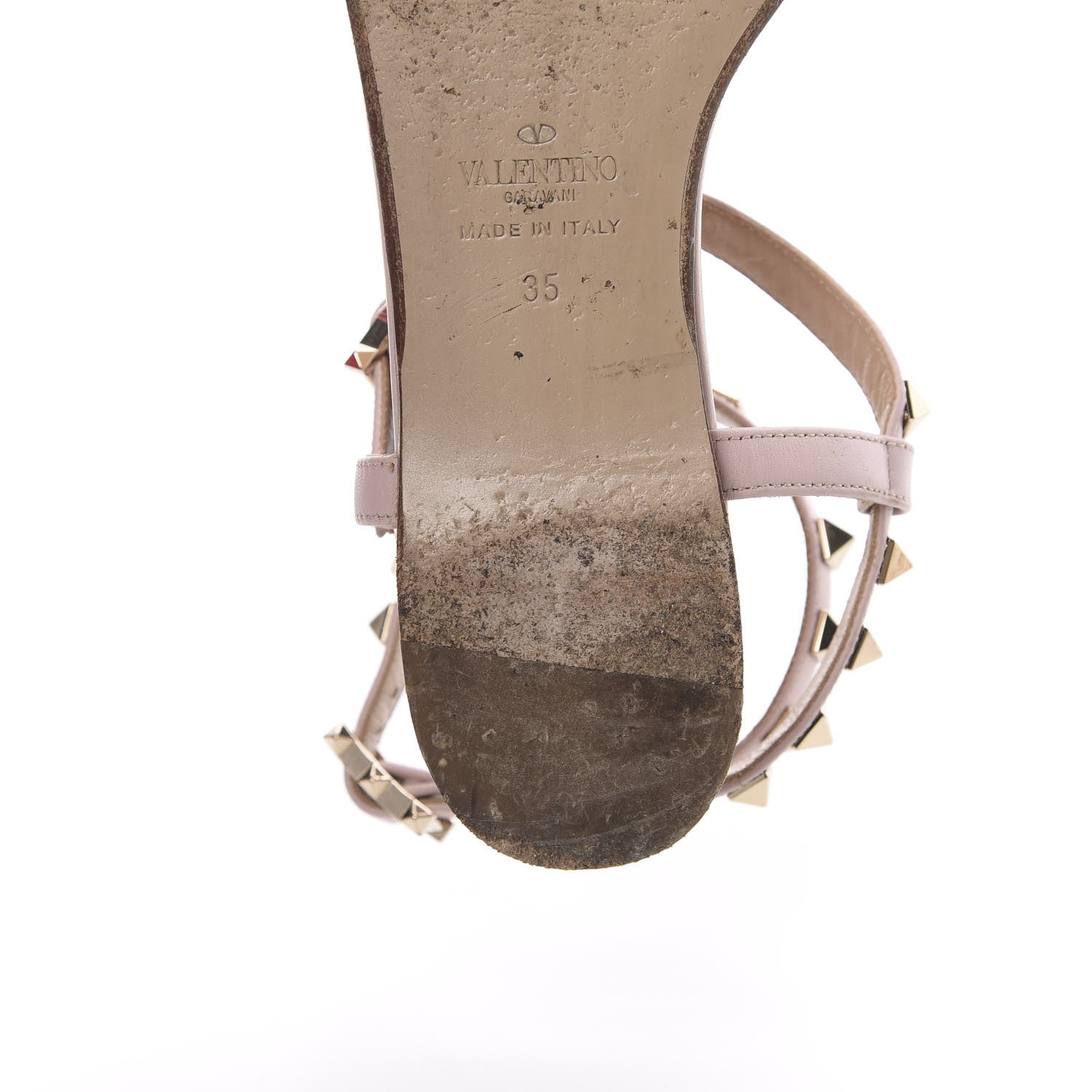 Valentino Garavani Calfskin Rockstud Ankle T-Strap Flat Sandals 35 Water Rose 13 of 16