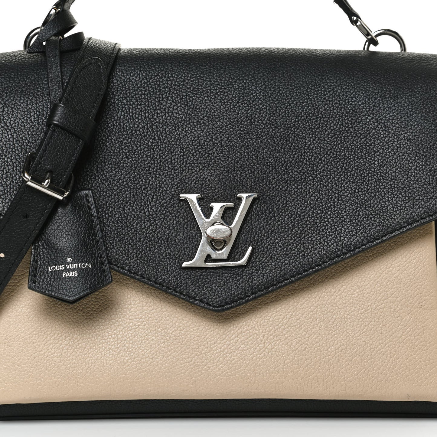 Soft Calfskin My Lockme Top Handle Vanille Black