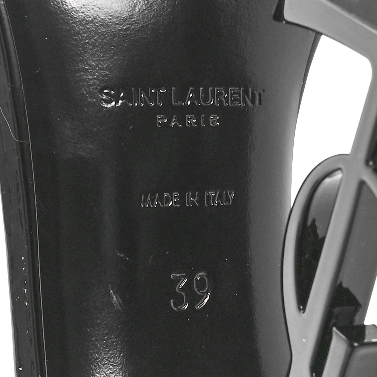 Saint Laurent Patent Calfskin Opyum 110 39 Sandals 39 Black 9 of 9