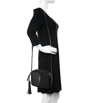 Saint Laurent Calfskin Matelasse Monogram Lou Camera Bag Black 2 of 14