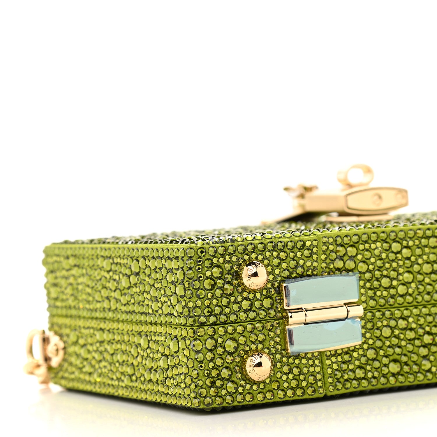 Dolce & Gabbana Satin Crystal Embellished Box Clutch 7 of 9
