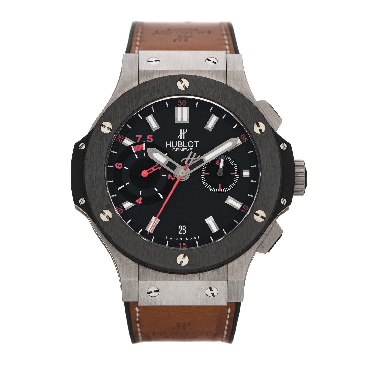 Hublot Titanium Ceramic Calfskin 44mm "Chukker" Big Bang Automatic Watch Brown 317.NM.1137.VR 1 of 5