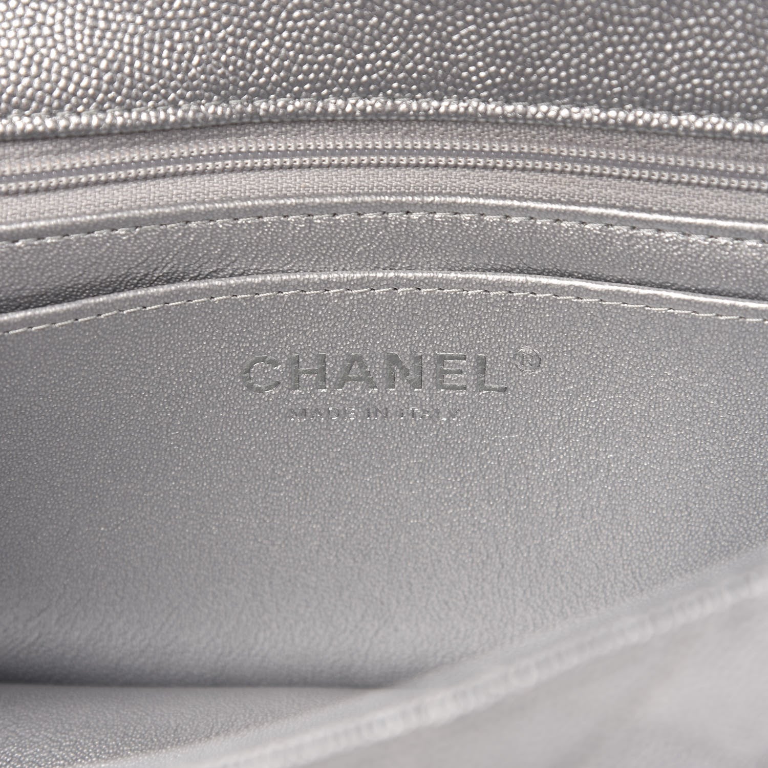 Chanel Metallic Caviar Quilted Mini Top Handle Rectangular Flap Silver 8 of 10