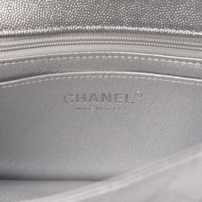 Chanel Metallic Caviar Quilted Mini Top Handle Rectangular Flap Silver 8 of 10