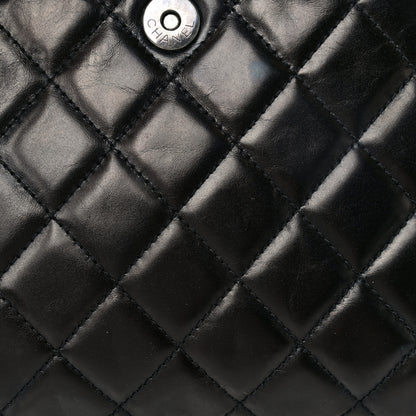 Chanel Aged Calfskin Quilted Zip Clutch Black 16 of 22
