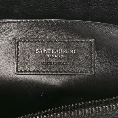 Saint Laurent Sheepskin Matelasse Chevron Monogram Monochrome Large College Satchel Black 7 of 12