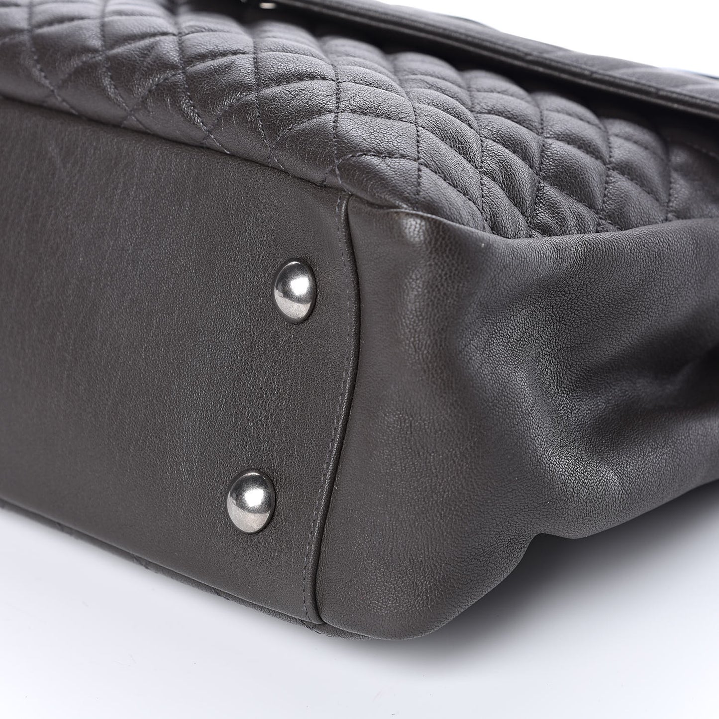 Sheepskin Tri-quilt Monogram Large College Satchel Asphalt
