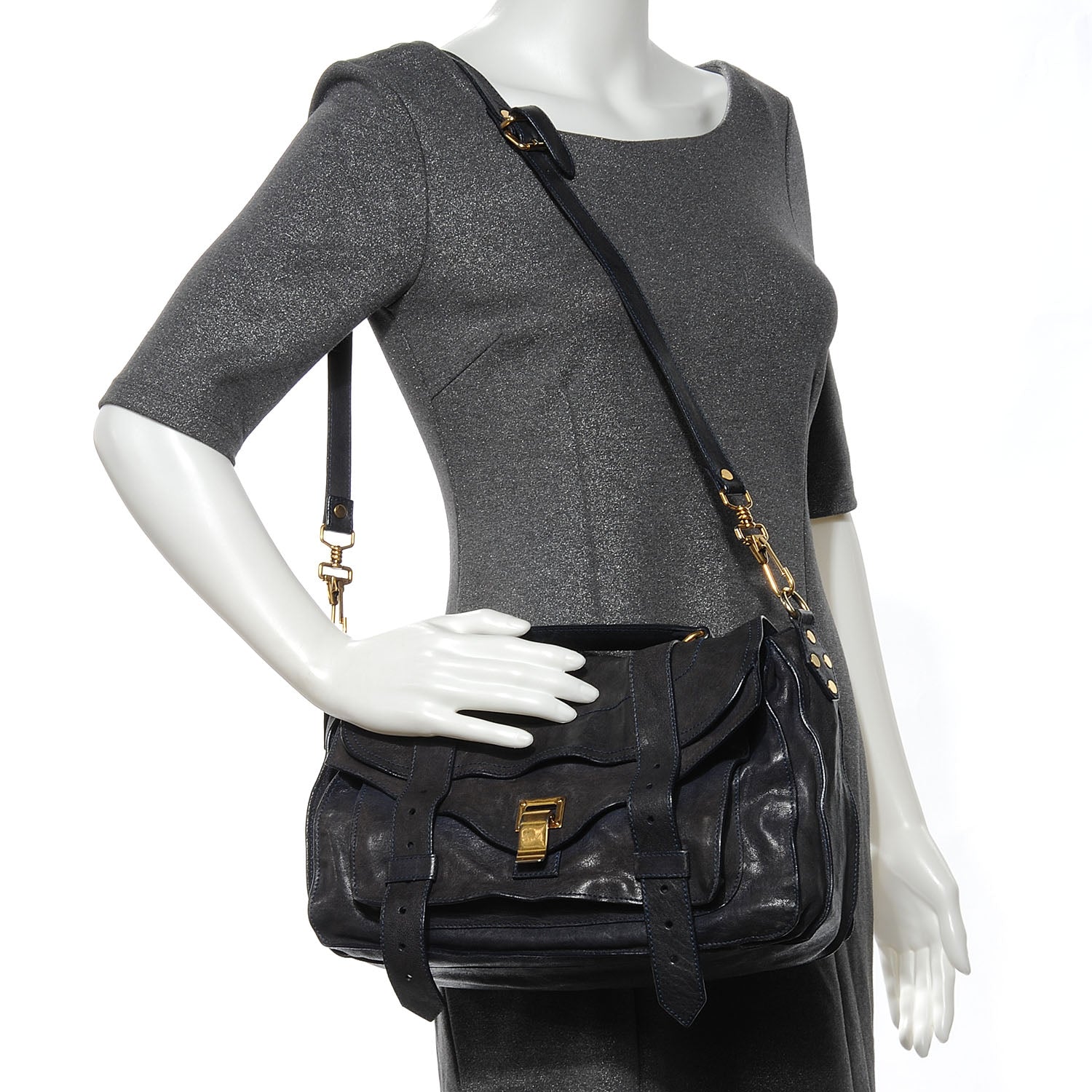 Proenza Schouler Lambskin PS1 Medium Satchel Marine 2 of 9