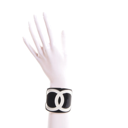 Chanel Resin CC Cuff Black White 2 of 4