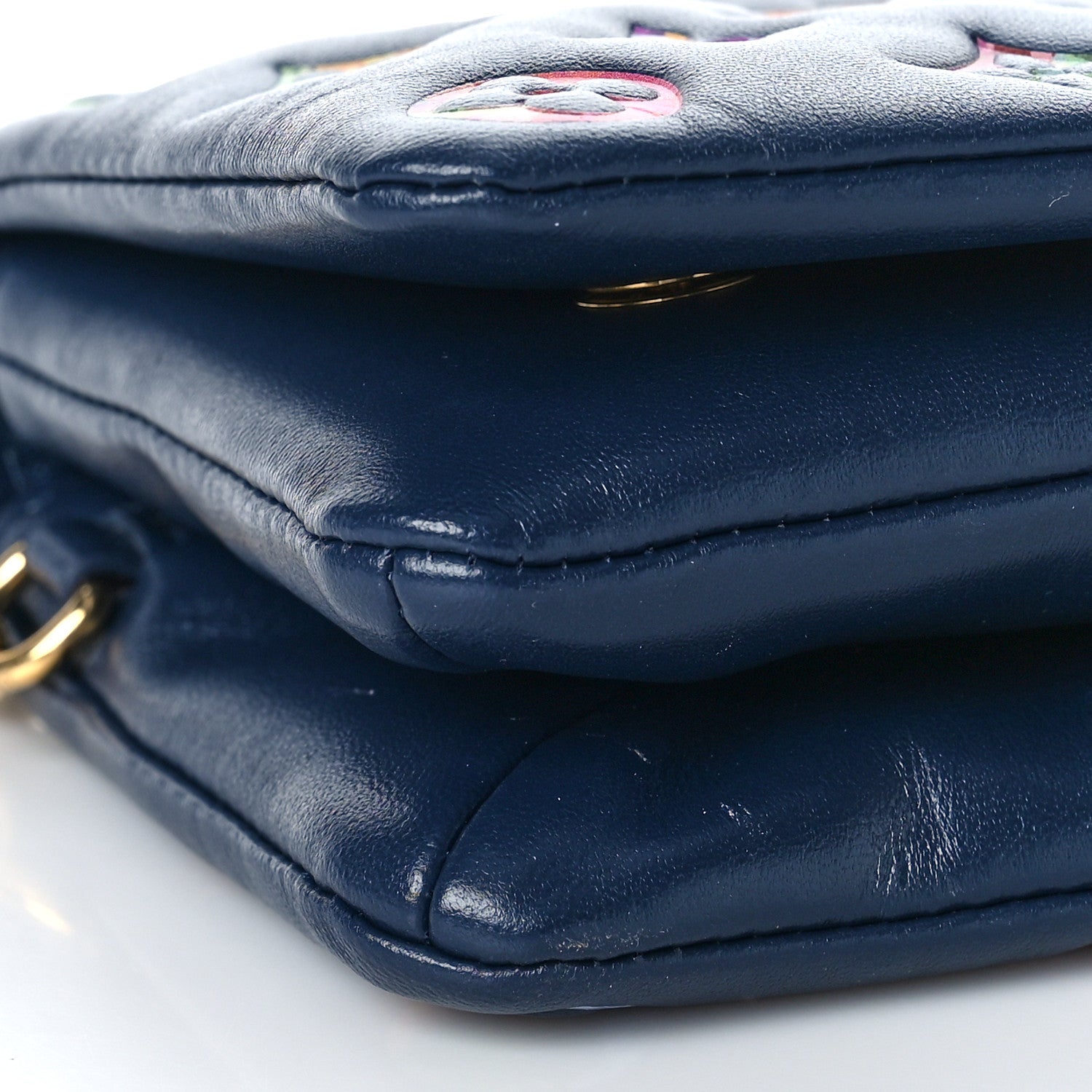 Louis Vuitton Lambskin Embossed Monogram LV Garden Pochette Coussin Navy 7 of 9