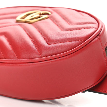 Gucci Calfskin Matelasse GG Marmont Belt Bag 85 34 Hibiscus Red 10 of 10