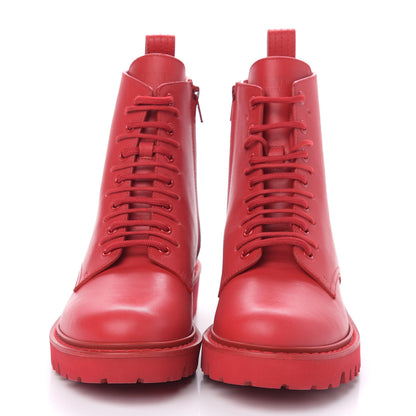 Valentino Garavani Calfskin Womens VLOGO 35mm Combat Boots 37 Rouge Pur 2 of 9