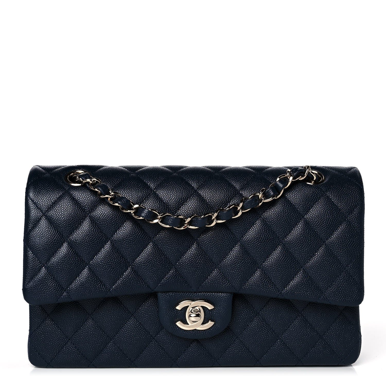 Chanel Caviar Quilted Medium Double Flap Navy 1 of 12