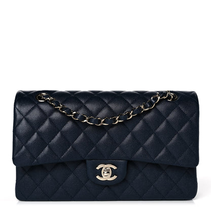 Chanel Caviar Quilted Medium Double Flap Navy 1 of 12