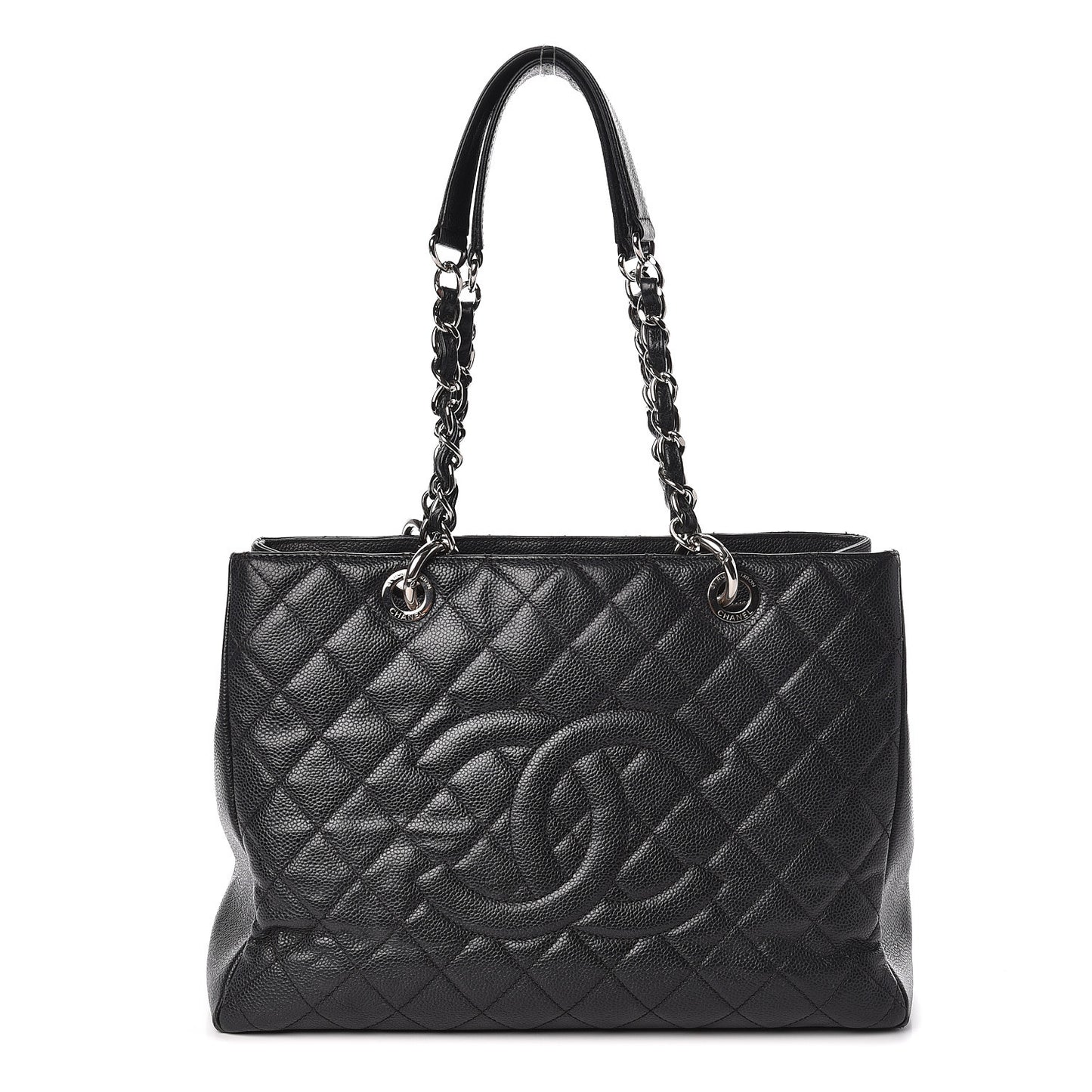 Caviar Quilted Grand Shopping Tote GST Black