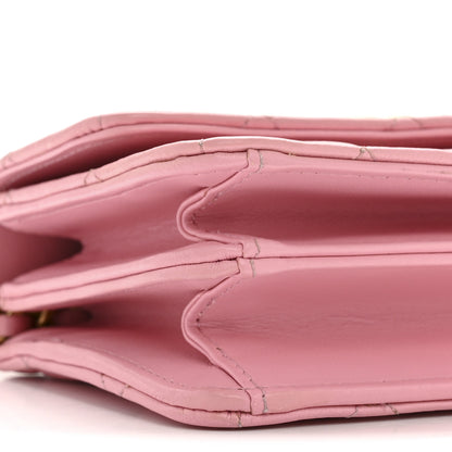 Chanel Lambskin Quilted Pick Me Up Mini Wallet On Chain Light Pink 9 of 12