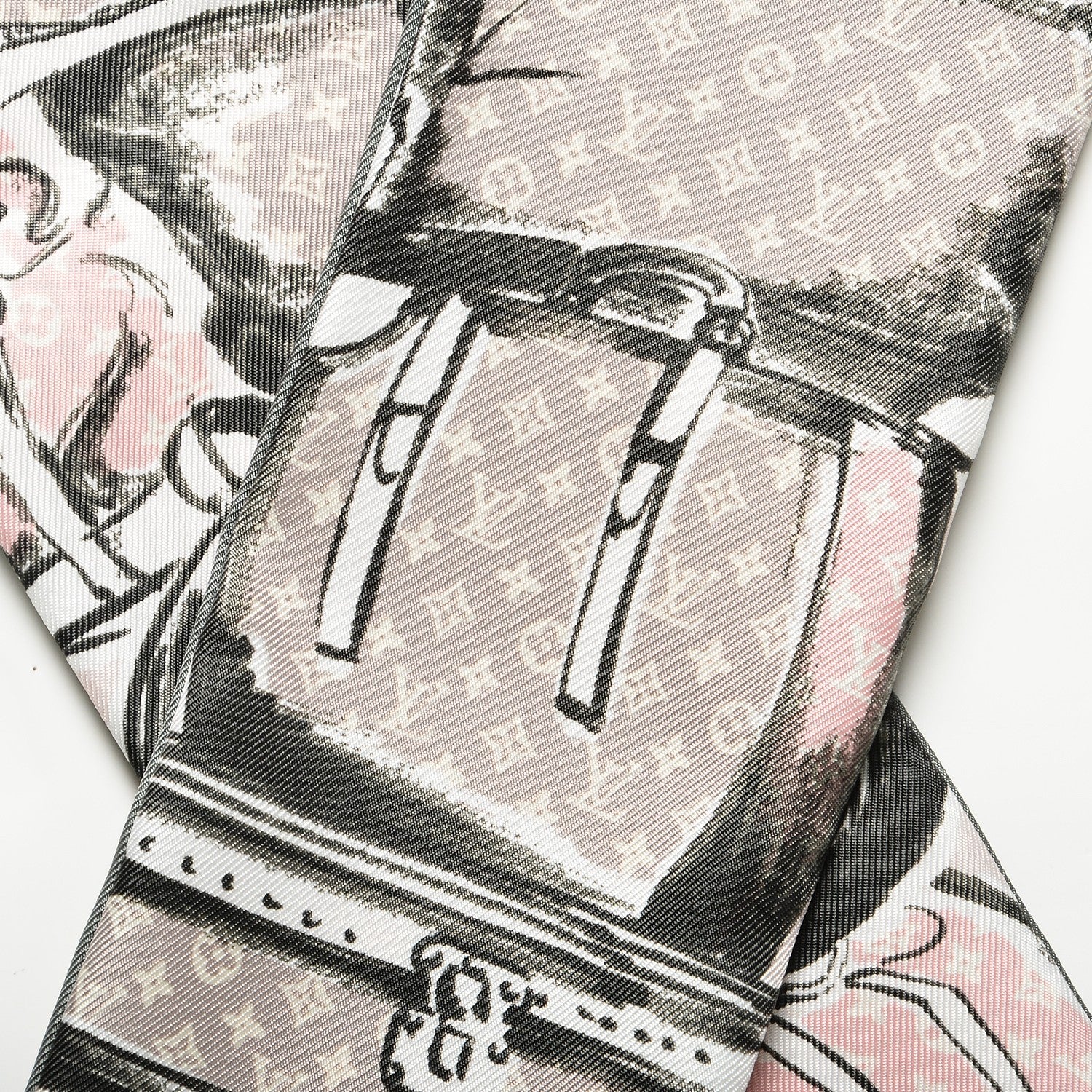 Louis Vuitton Silk Monogram Trunks Bandeau Rose Poudre 3 of 5