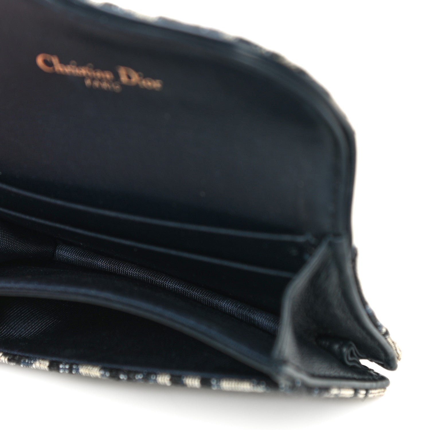 Christian Dior Oblique Saddle Card Holder Blue 5 of 13