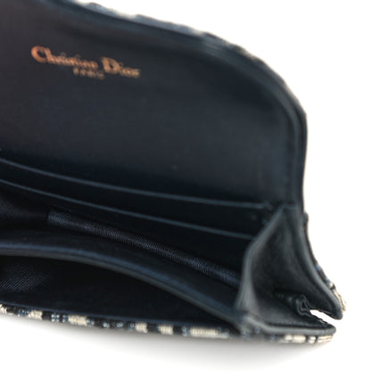 Christian Dior Oblique Saddle Card Holder Blue 5 of 13