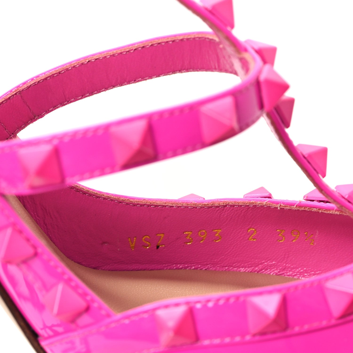 Valentino Garavani Patent Lacquer Monochrome Rockstud Ankle Strap 100mm Pumps 39.5 Pink PP 9 of 11