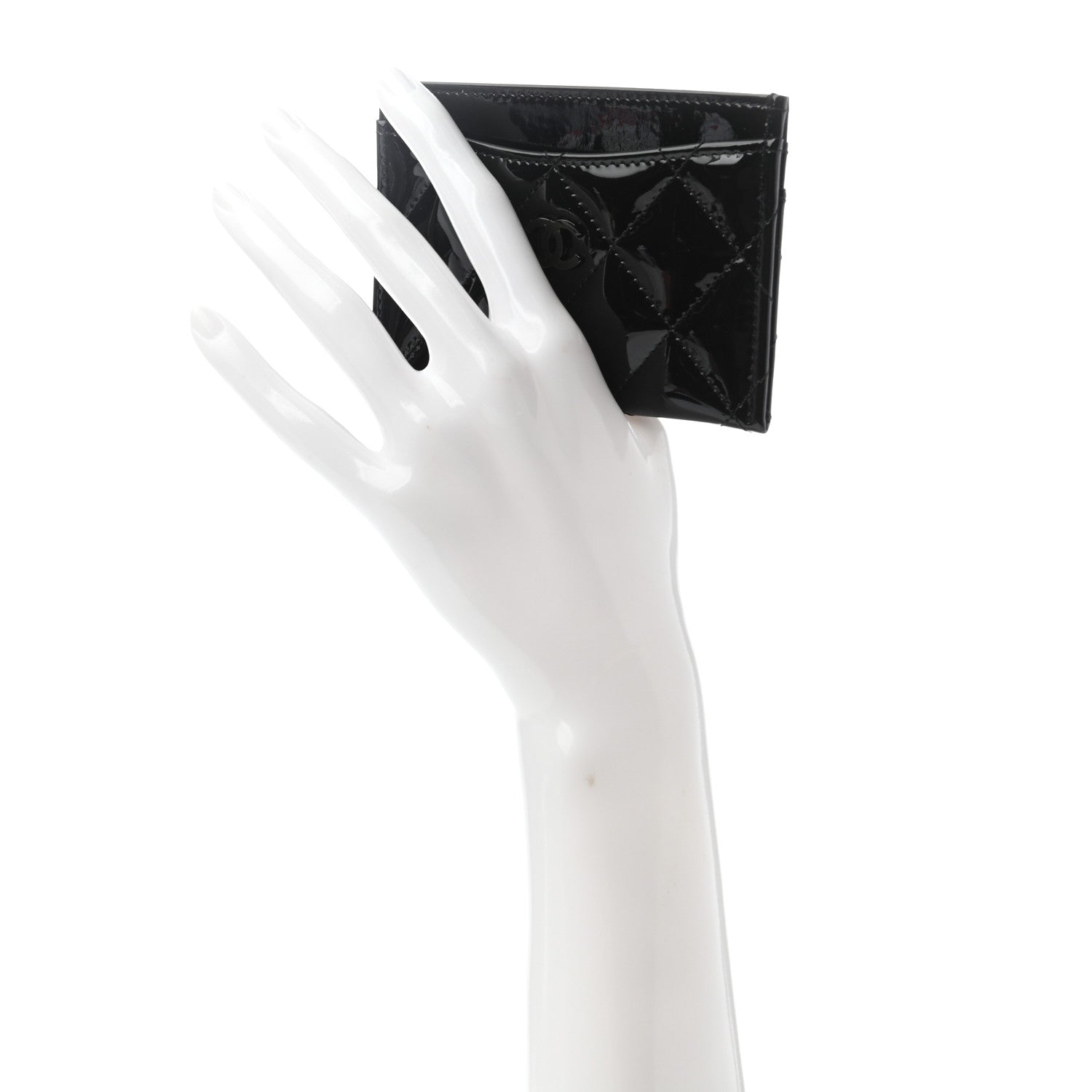 Chanel Patent Calfskin Quilted Card Holder So Black 2 of 7