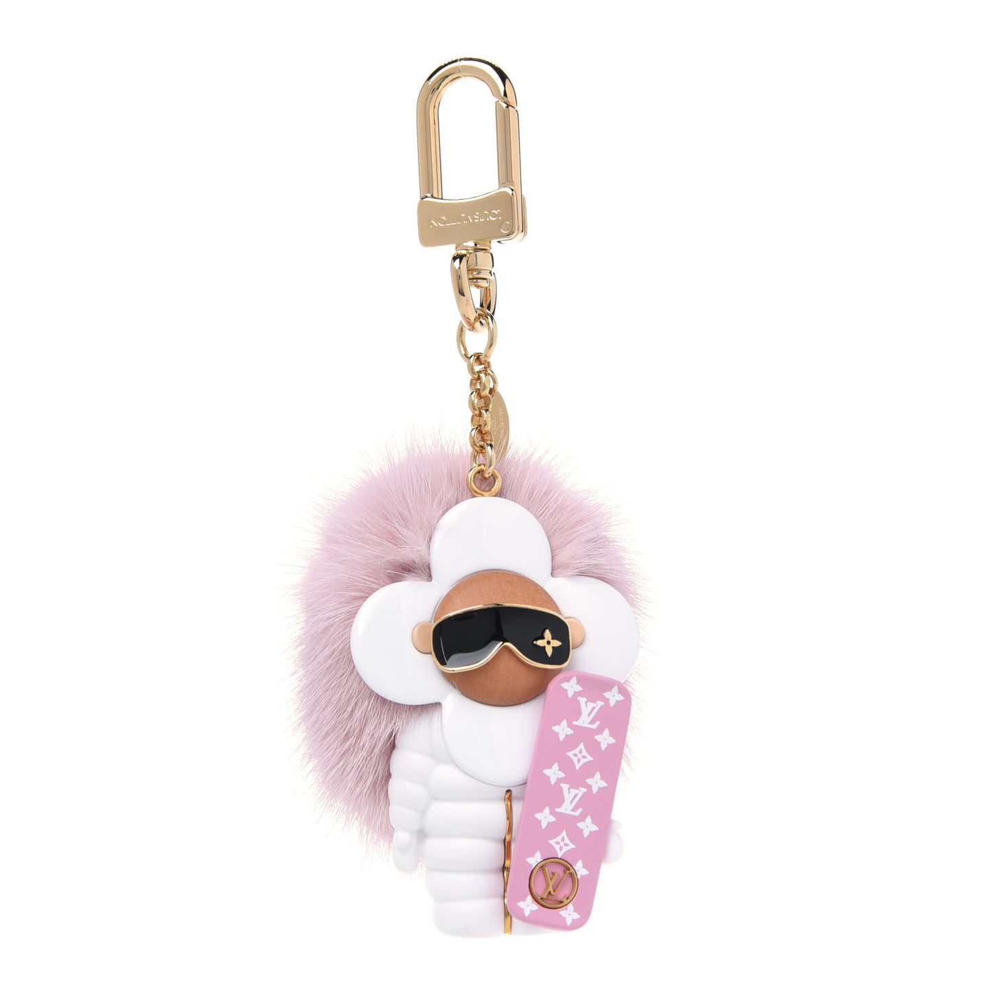 Resin Wood Mink Fur Vivienne Snowboard Bag Charm Key Holder