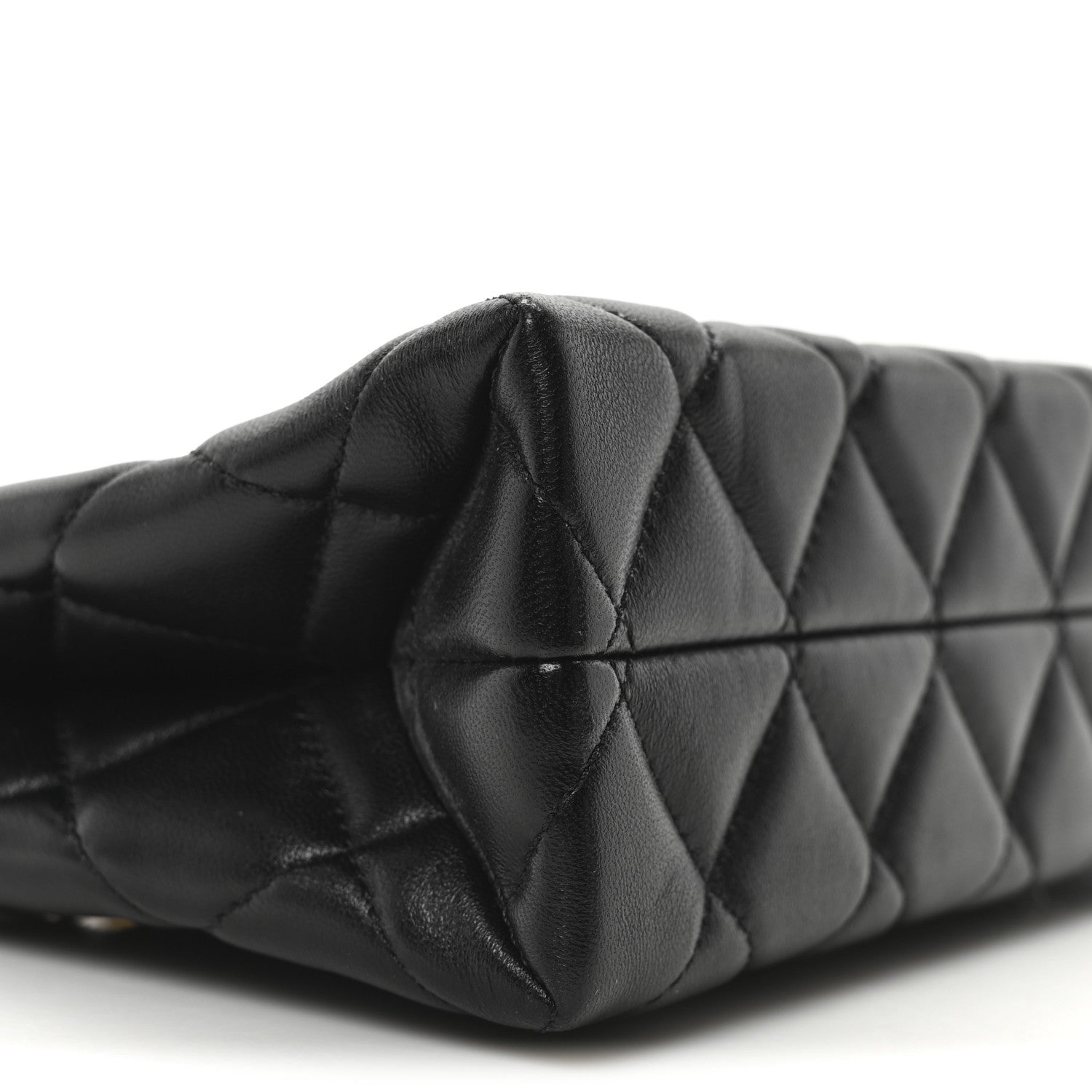 Chanel Lambskin Quilted Enamel Mini Shopping Bag Black 9 of 10