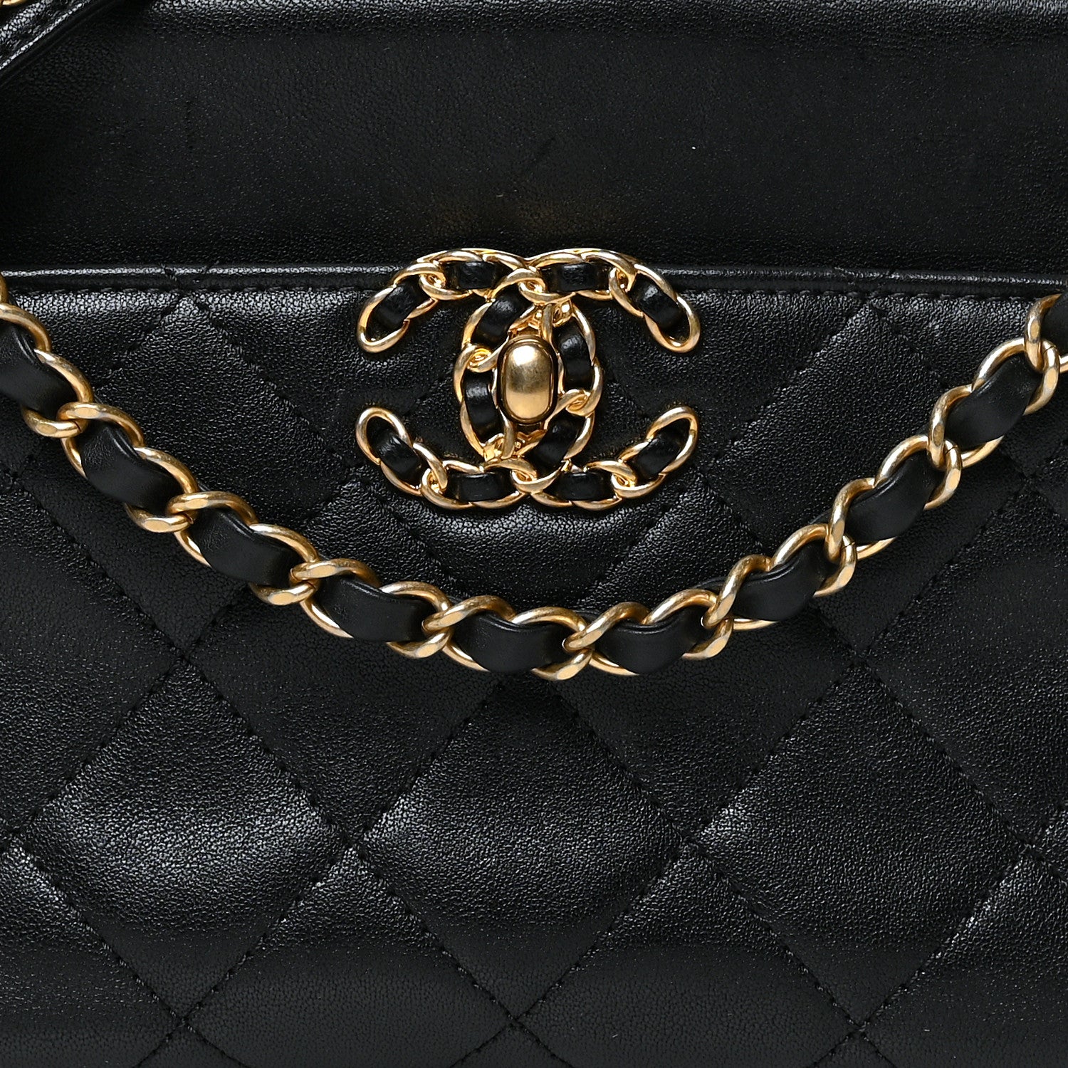 Chanel Goatskin Quilted Chanel 19 Camera Case Black 7 of 9