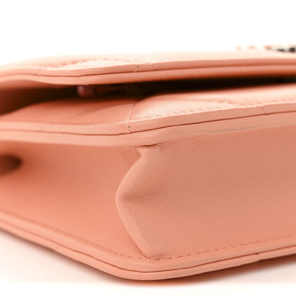 Chanel Lambskin Quilted Chanel 19 Wallet On Chain WOC Light Orange 10 of 12